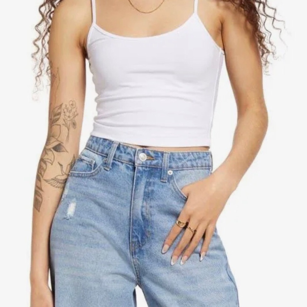 NEW BP white cami crop top under shirt size small